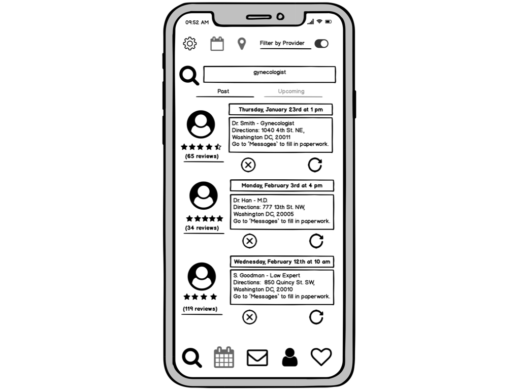 Mid Fidelity Wireframes