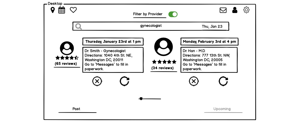 Mid Fidelity Wireframes